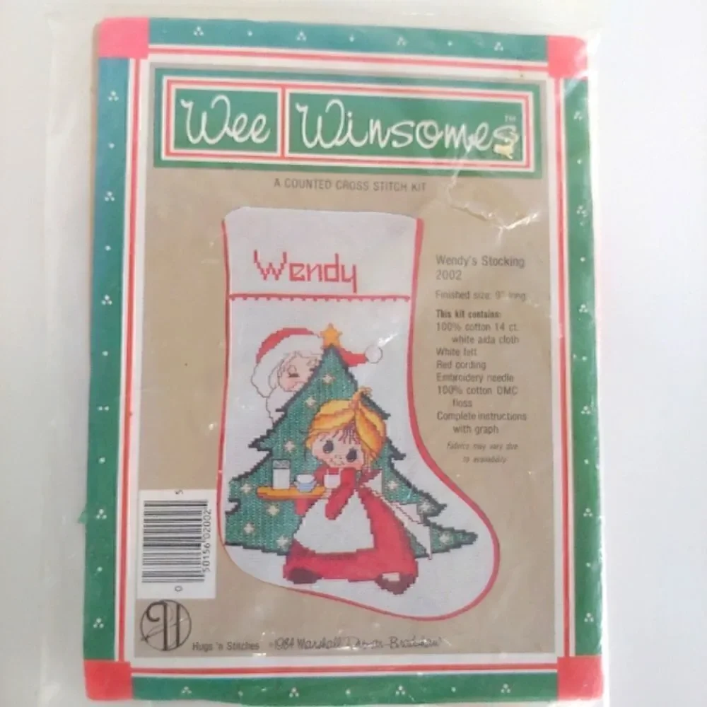 Wee Winsomes Counted Cross Stitch Stocking Kit Wendy's Stocking New Sealed 1984